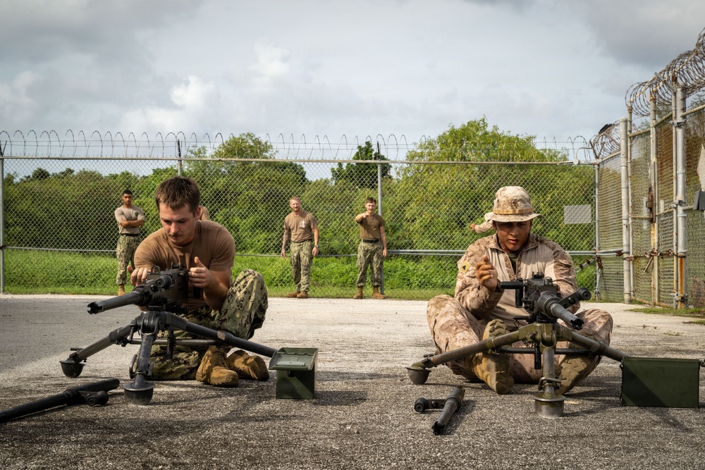 NMCB 133 trains on M2A1 .50 caliber machine guns