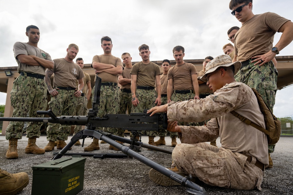 NMCB 133 trains on M2A1 .50 caliber machine guns