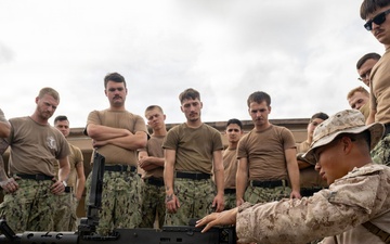 NMCB 133 trains on M2A1 .50 caliber machine guns