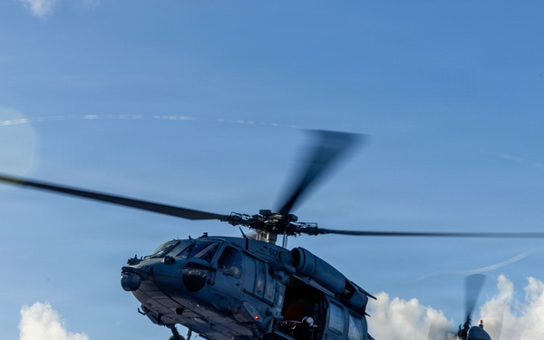 USS Milius (DDG 69) conducts flight operations