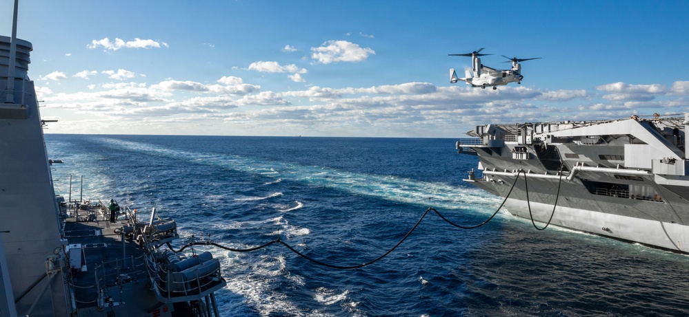 USS Milius (DDG 69) RAS with USS George Washington (CVN 73)