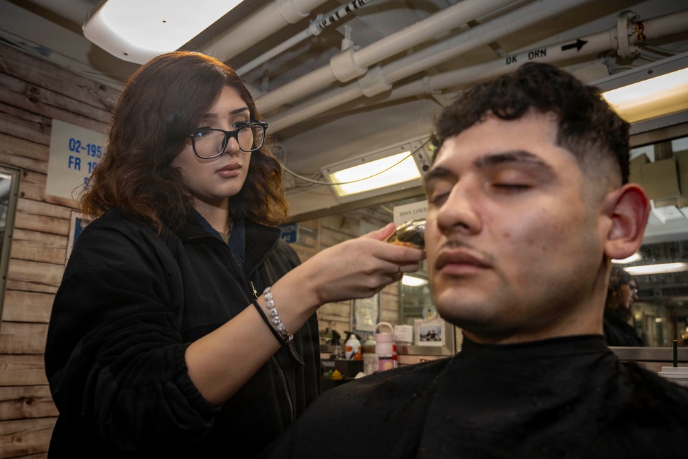 Sailor Provides A Haircut