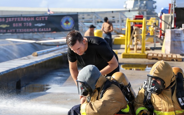 USS Jefferson City (SSN 759) conducts damage control training