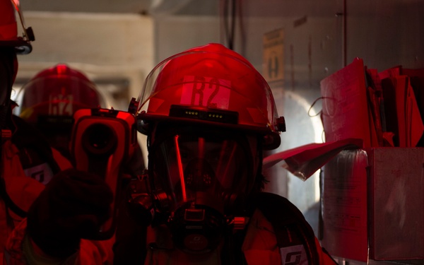 Sailors aboard USS Blue Ridge Conducts Damage Control Drills