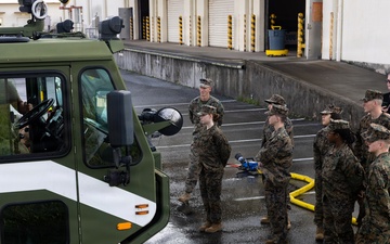Kubasaki HS Marine Corps JROTC class tours MCAS Futenma