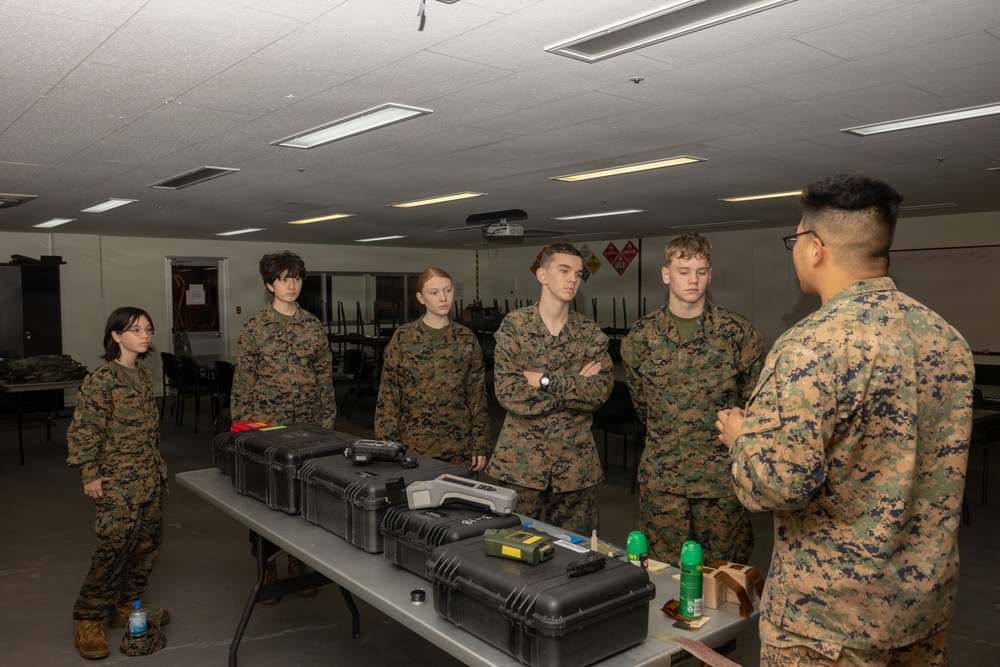 Kubasaki HS Marine Corps JROTC class tours MCAS Futenma