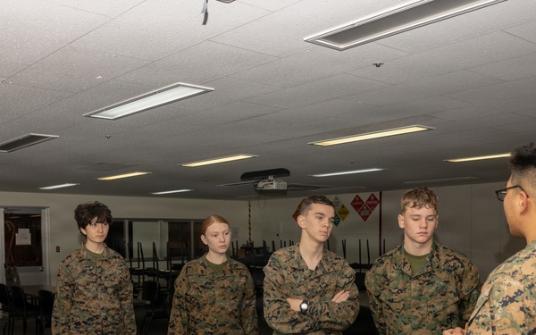 Kubasaki HS Marine Corps JROTC class tours MCAS Futenma