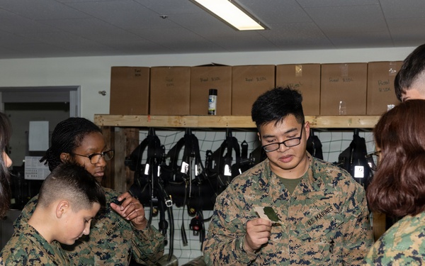 Kubasaki HS Marine Corps JROTC class tours MCAS Futenma