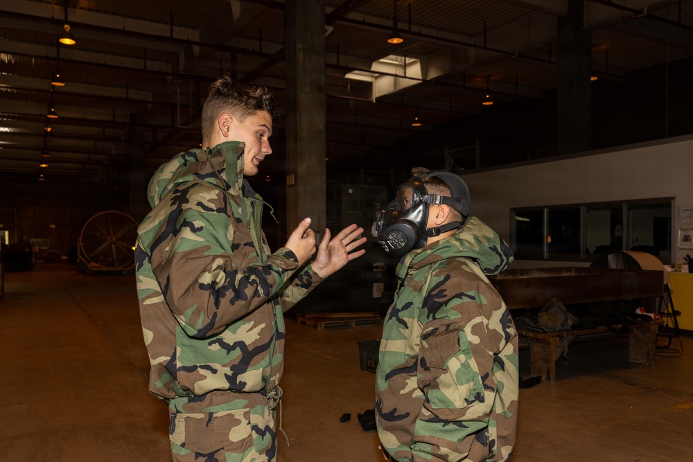 Kubasaki HS Marine Corps JROTC class tours MCAS Futenma