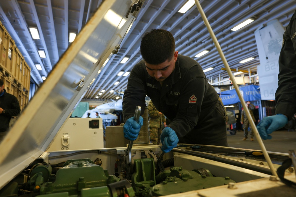 USS Boxer Spotting Dolly Maintenance