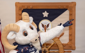 Bill the Goat leads Army-Navy Game Spirit Rally in the Pentagon