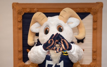 Bill the Goat leads Army-Navy Game Spirit Rally in the Pentagon