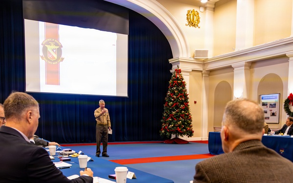 The Commandant, Gen. Eric M. Smith speaks with the U.S. Marine Corps Department of Aviation Graybeards