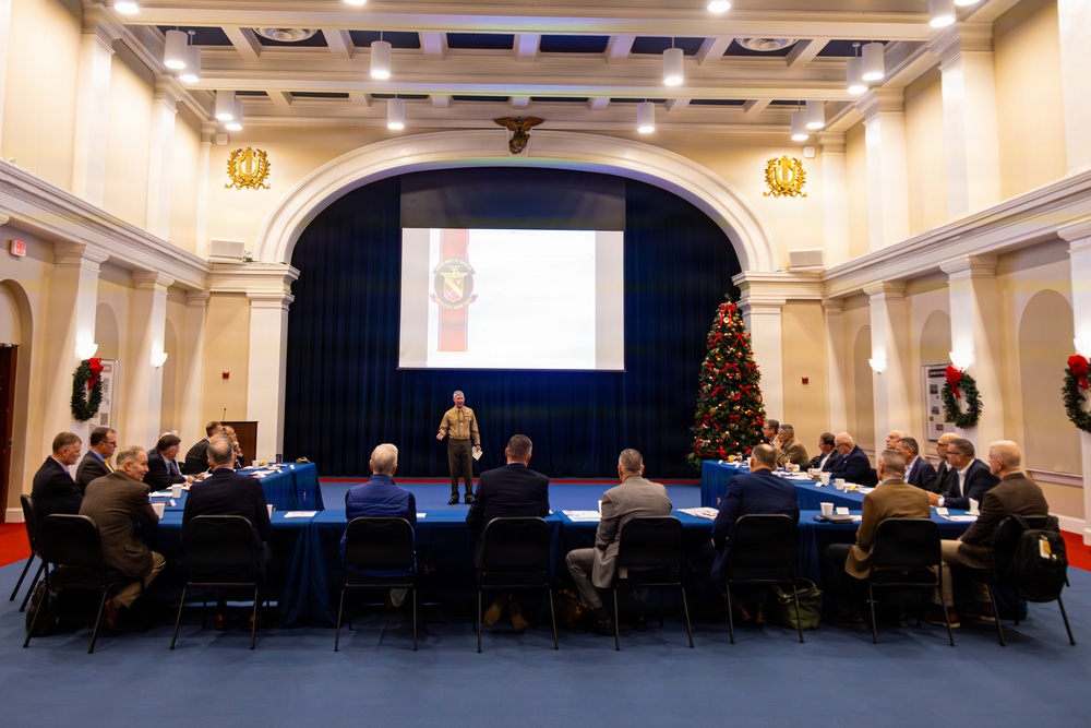 The Commandant, Gen. Eric M. Smith speaks with the U.S. Marine Corps Department of Aviation Graybeards