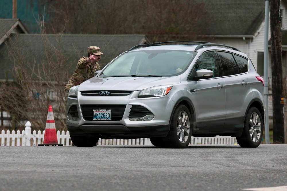 Guard Personnel assist with Traffic Control Points in Skagit County