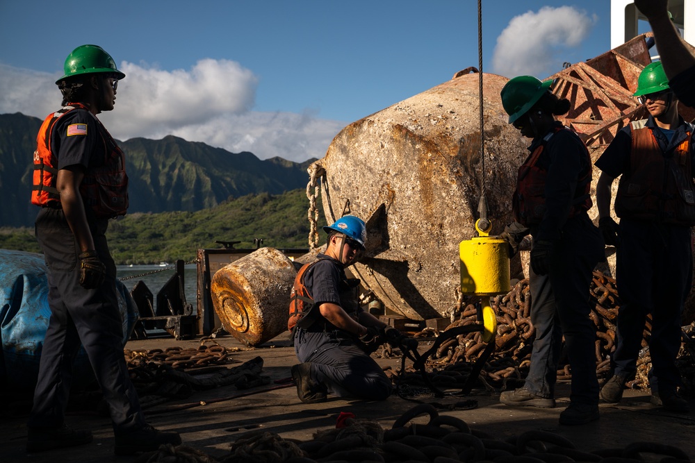 USCGC Juniper (WLB 201) conducts aids to navigation operations