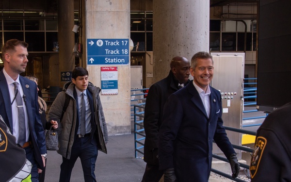 Secretary of Transportation Duffy visits service members in Washington DC