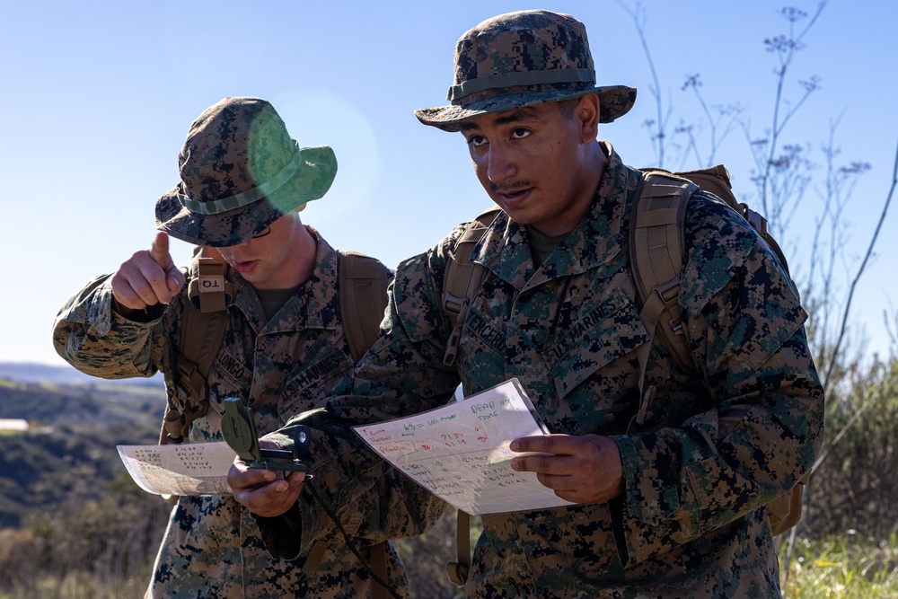9th Communication Battalion Marines participate in land navigation course