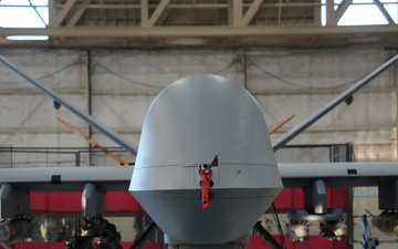 MQ-9 Reaper loaded with inert weapons