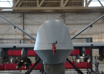 MQ-9 Reaper loaded with inert weapons