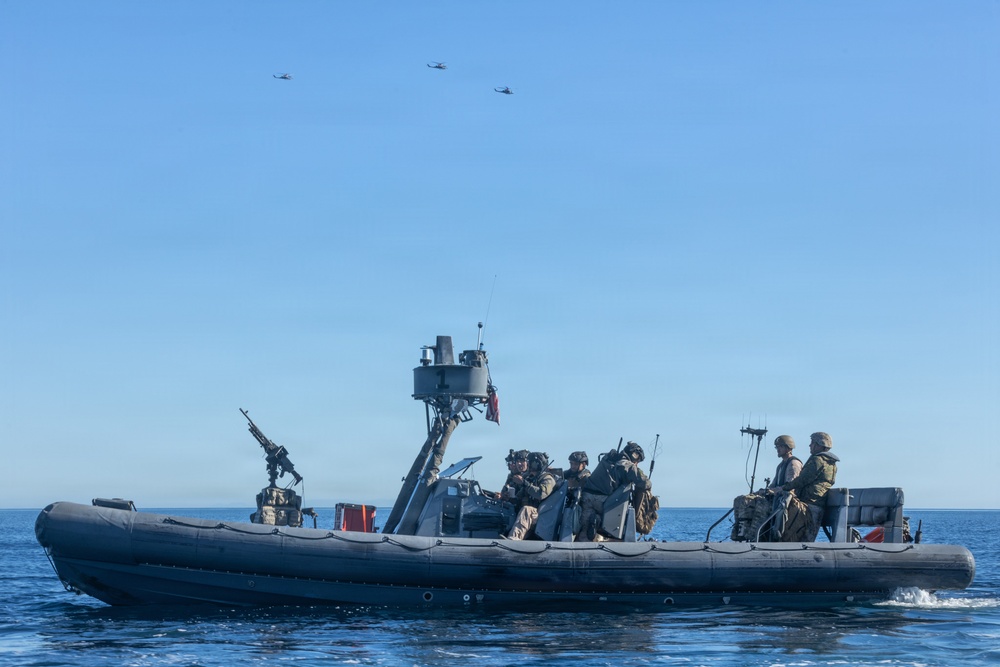U.S. Marines with 1st Recon Bn. conduct maritime domain awareness during Steel Knight 25