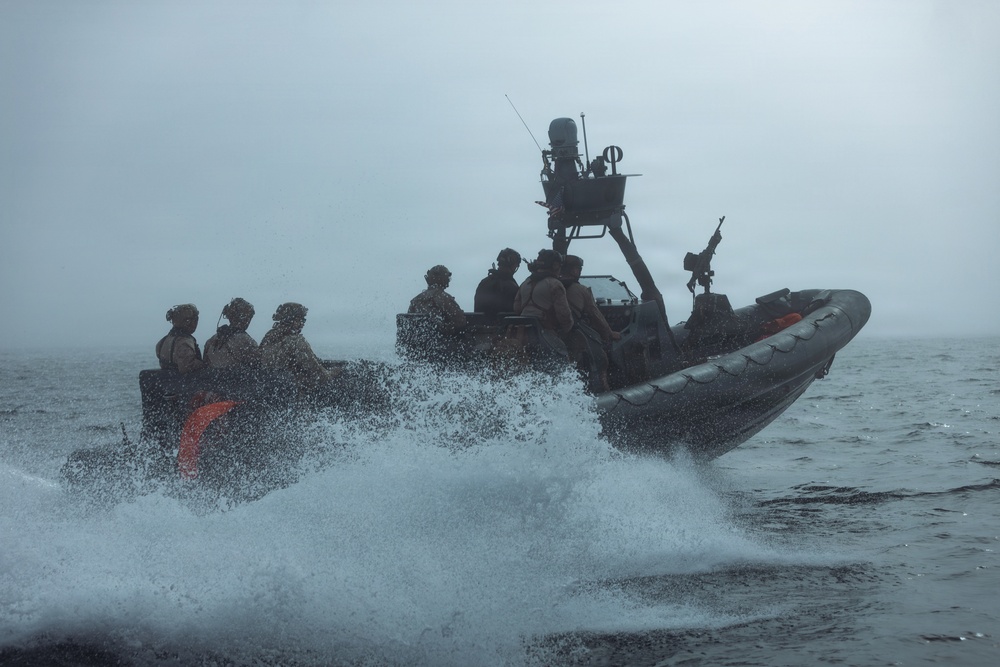 U.S. Marines with 1st Recon Bn. conduct maritime domain awareness during Steel Knight 25