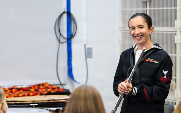 Navy musicians work with students in Juneau