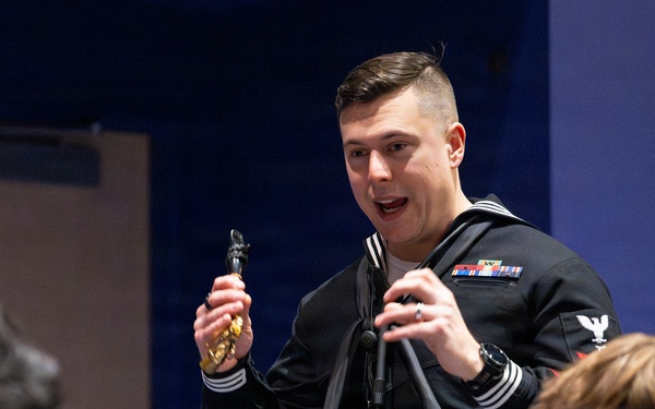 Navy musicians work with students in Juneau