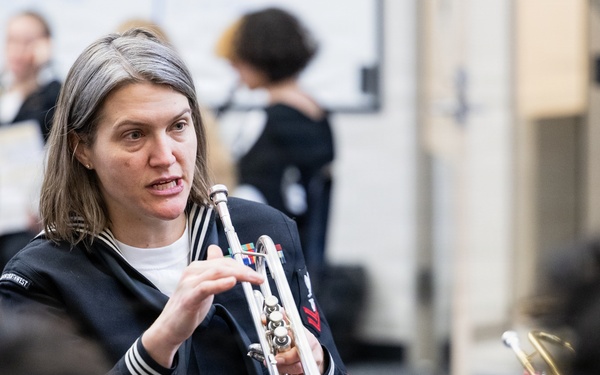 Navy musicians work with students in Juneau