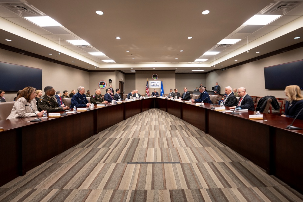 SW Visits Huntsville Defense Facilities, Unveils USSPACECOM Sign