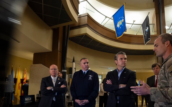 SW Visits Huntsville Defense Facilities, Unveils USSPACECOM Sign