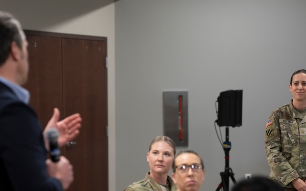 SW Visits Huntsville Defense Facilities, Unveils USSPACECOM Sign