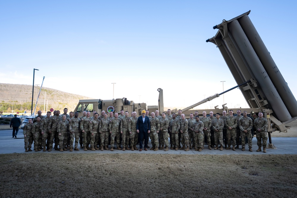 SW Visits Huntsville Defense Facilities, Unveils USSPACECOM Sign