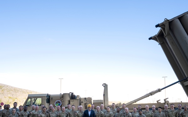 SW Visits Huntsville Defense Facilities, Unveils USSPACECOM Sign
