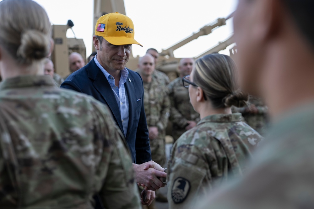 SW Visits Huntsville Defense Facilities, Unveils USSPACECOM Sign