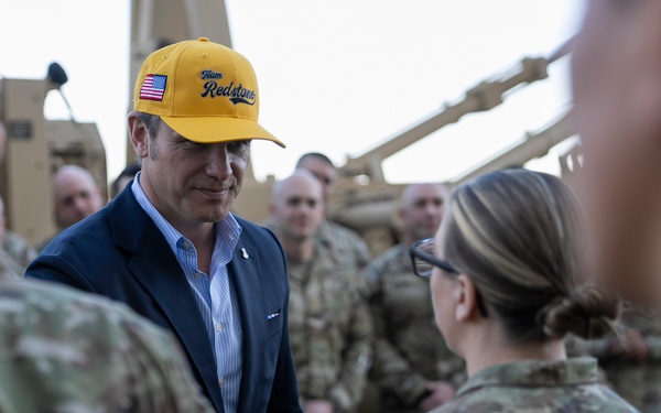 SW Visits Huntsville Defense Facilities, Unveils USSPACECOM Sign