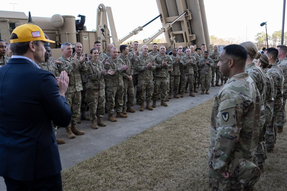 SW Visits Huntsville Defense Facilities, Unveils USSPACECOM Sign