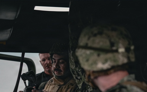 NMCB 11 Leaders participate in the Tactical Unit Leaders Course convoy simulator