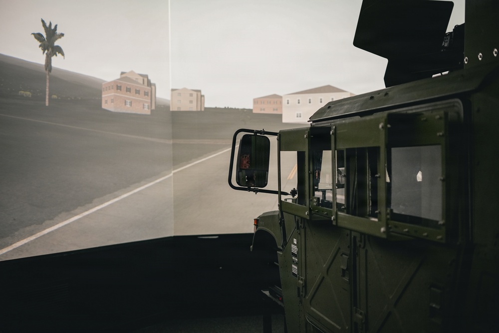NMCB 11 Leaders participate in the Tactical Unit Leaders Course convoy simulator