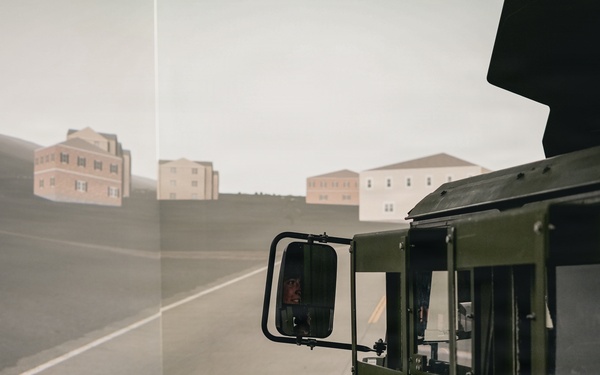 NMCB 11 Leaders participate in the Tactical Unit Leaders Course convoy simulator