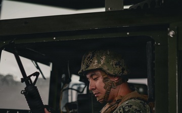 NMCB 11 Leaders participate in the Tactical Unit Leaders Course convoy simulator