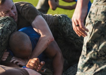 NMCB 11 Leaders participate in the Tactical Unit Leaders Course ground fighting skills portion