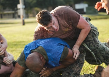 NMCB 11 Leaders participate in the Tactical Unit Leaders Course ground fighting skills portion