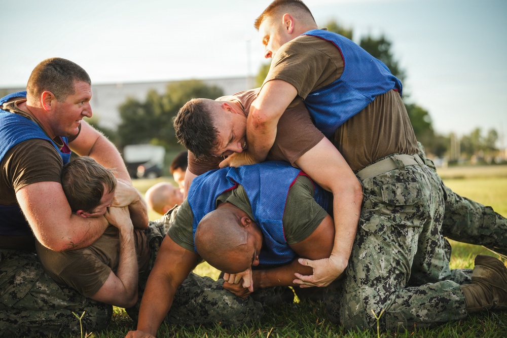 NMCB 11 Leaders participate in the Tactical Unit Leaders Course ground fighting skills portion