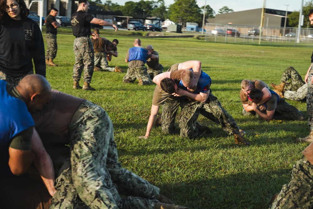 NMCB 11 Leaders participate in the Tactical Unit Leaders Course ground fighting skills portion