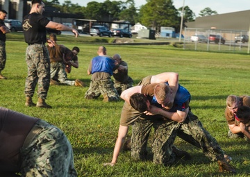 NMCB 11 Leaders participate in the Tactical Unit Leaders Course ground fighting skills portion