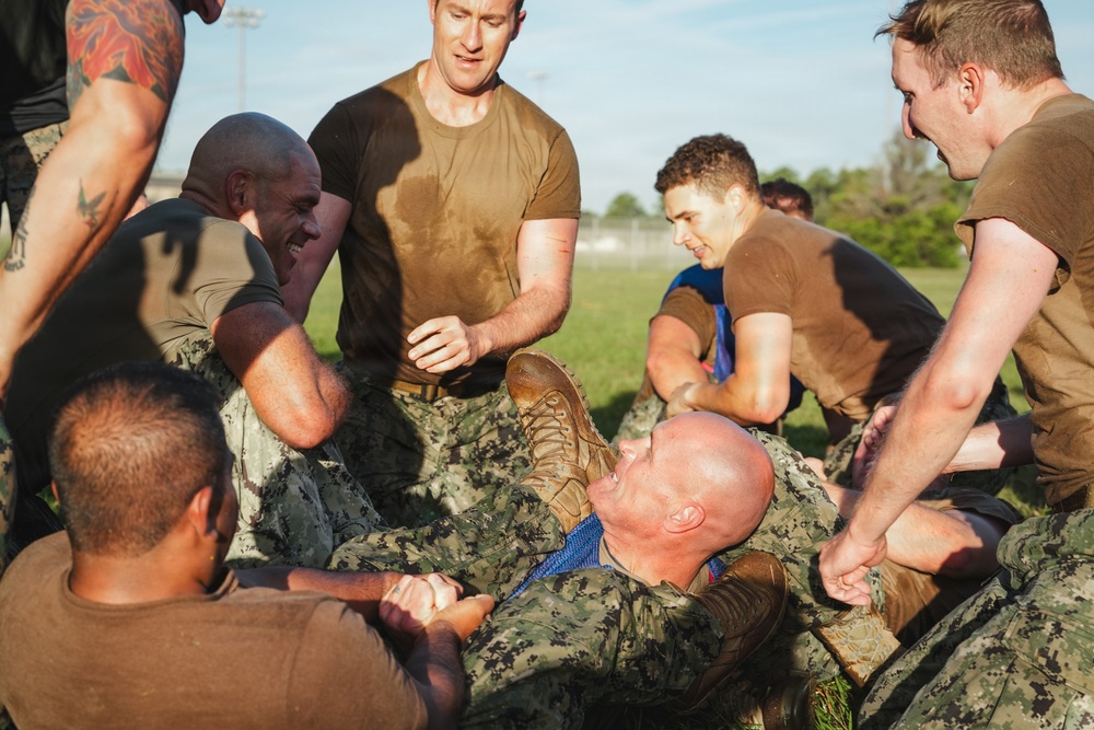 NMCB 11 Leaders participate in the Tactical Unit Leaders Course ground fighting skills portion
