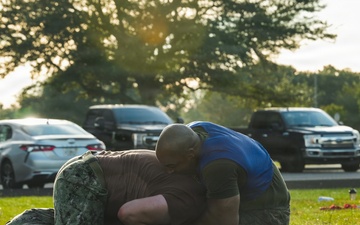 NMCB 11 Leaders participate in the Tactical Unit Leaders Course ground fighting skills portion