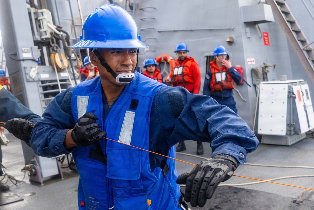 USS Rafael Peralta (DDG 115) Replenishment at Sea