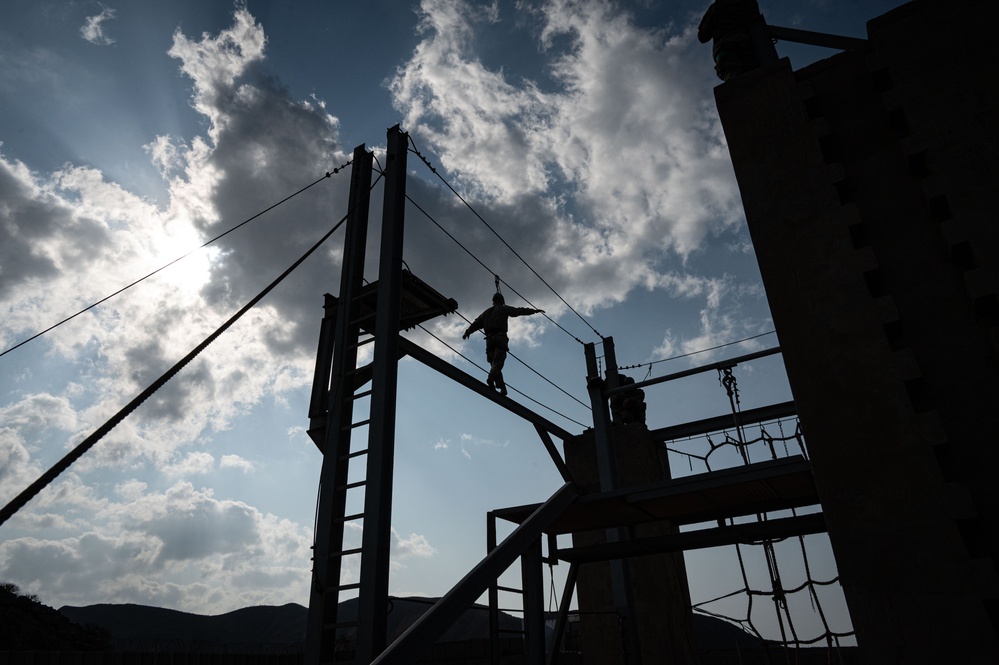 U.S. service members participate in the French Desert Commando Course in Djibouti